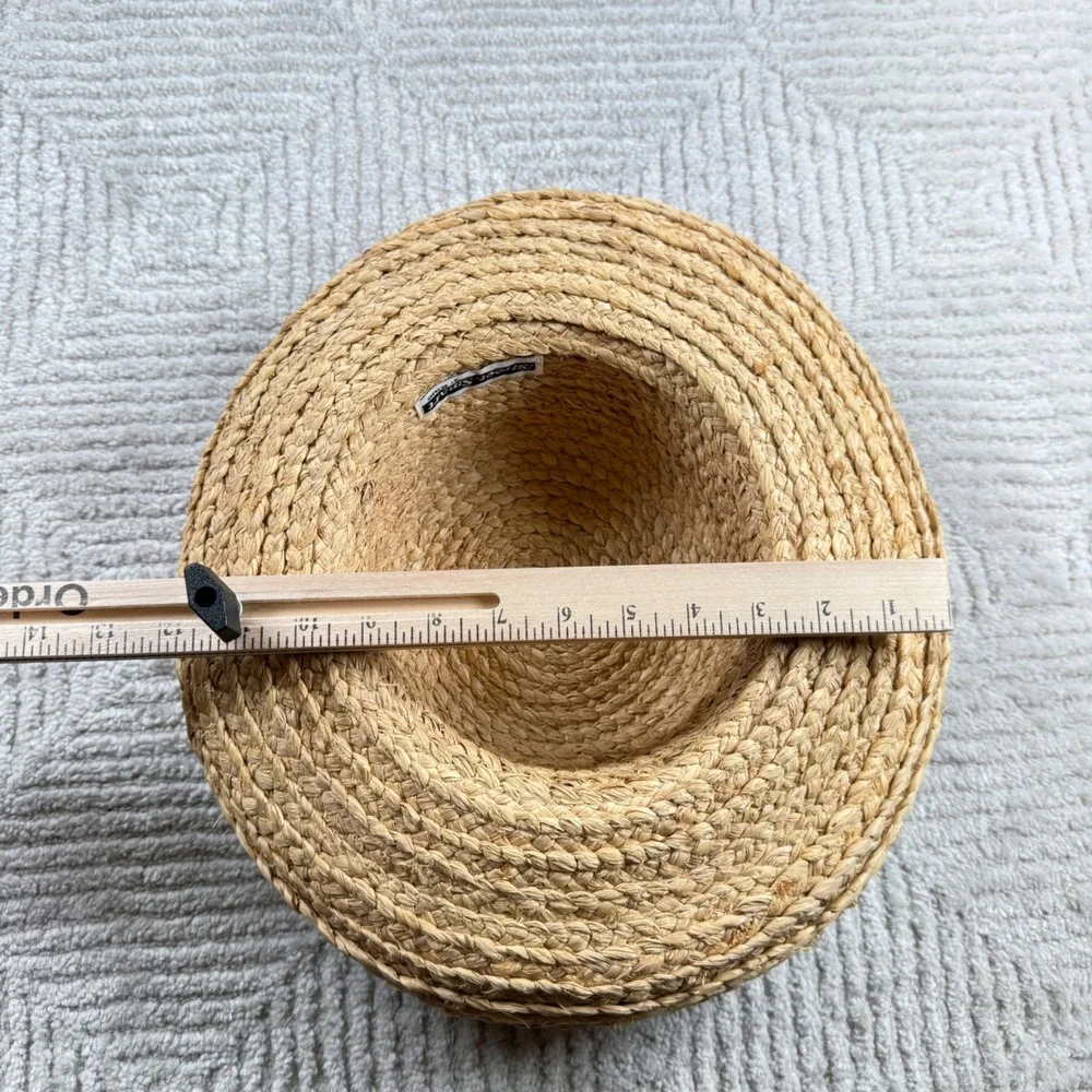 Betmar Street Smart Straw Sun Hat Women's Tan Black Ribbon Floral Summer Beach